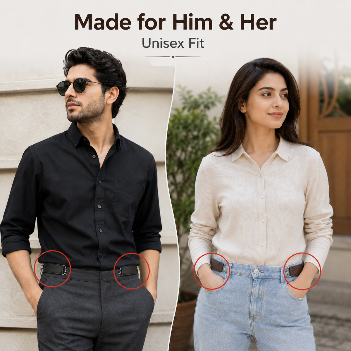 Premium Elastic Waist Buckle (1 Pair - 2 Pieces)