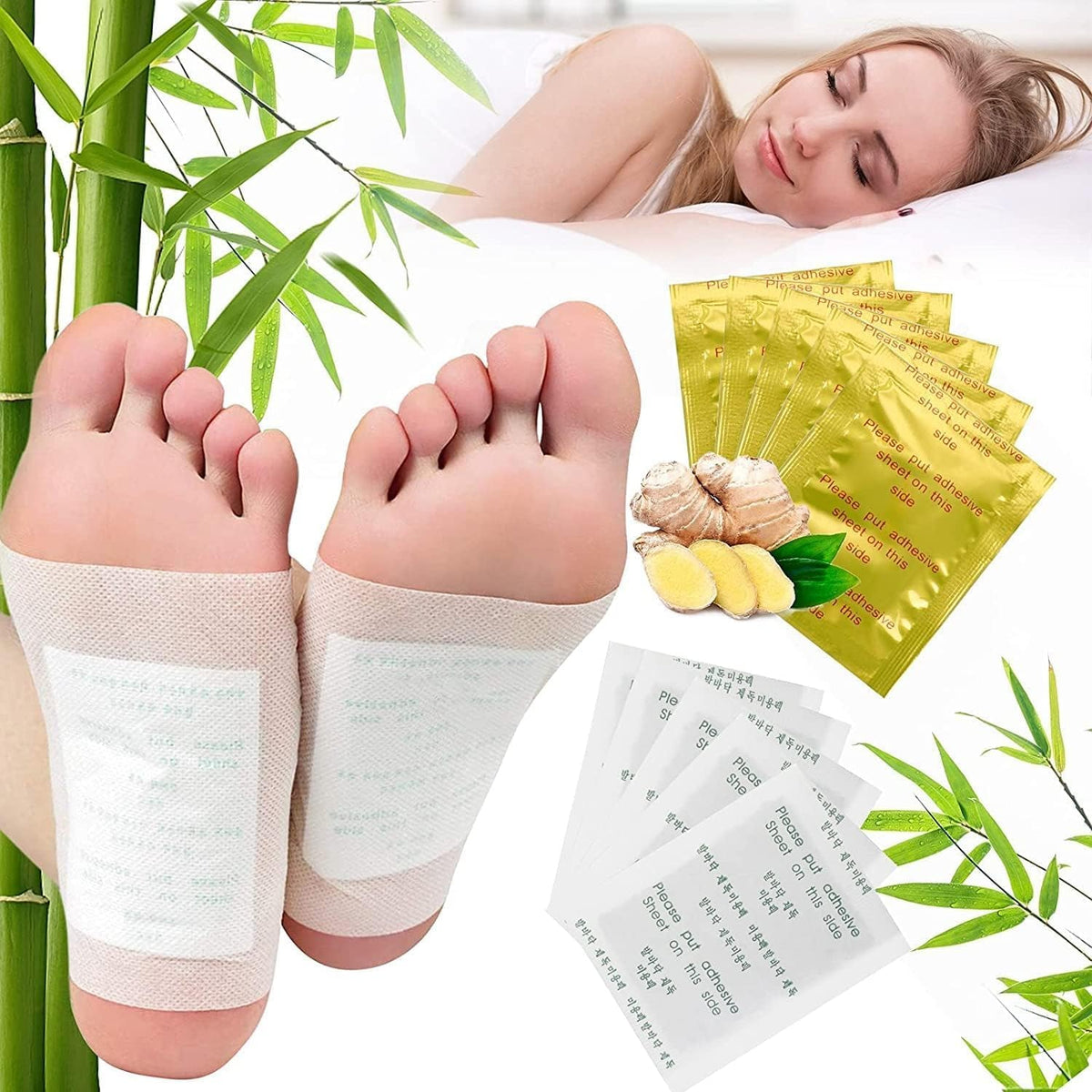 Detox Health Foot patches, Cleansing Toxin Remover Natural organic Foot Patch, Detoxification Stress Relief Sleep Patch, Pain Relief Detox pad, For Men & Women (PACK OF 10)
