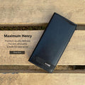 Premium Long Leather Wallet for Men – Slim Luxury Checkbook Style Black Wallet