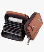 Unique unisex Leather wallet with zipper
